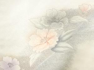 アンティーク　銀彩花模様刺繍名古屋帯